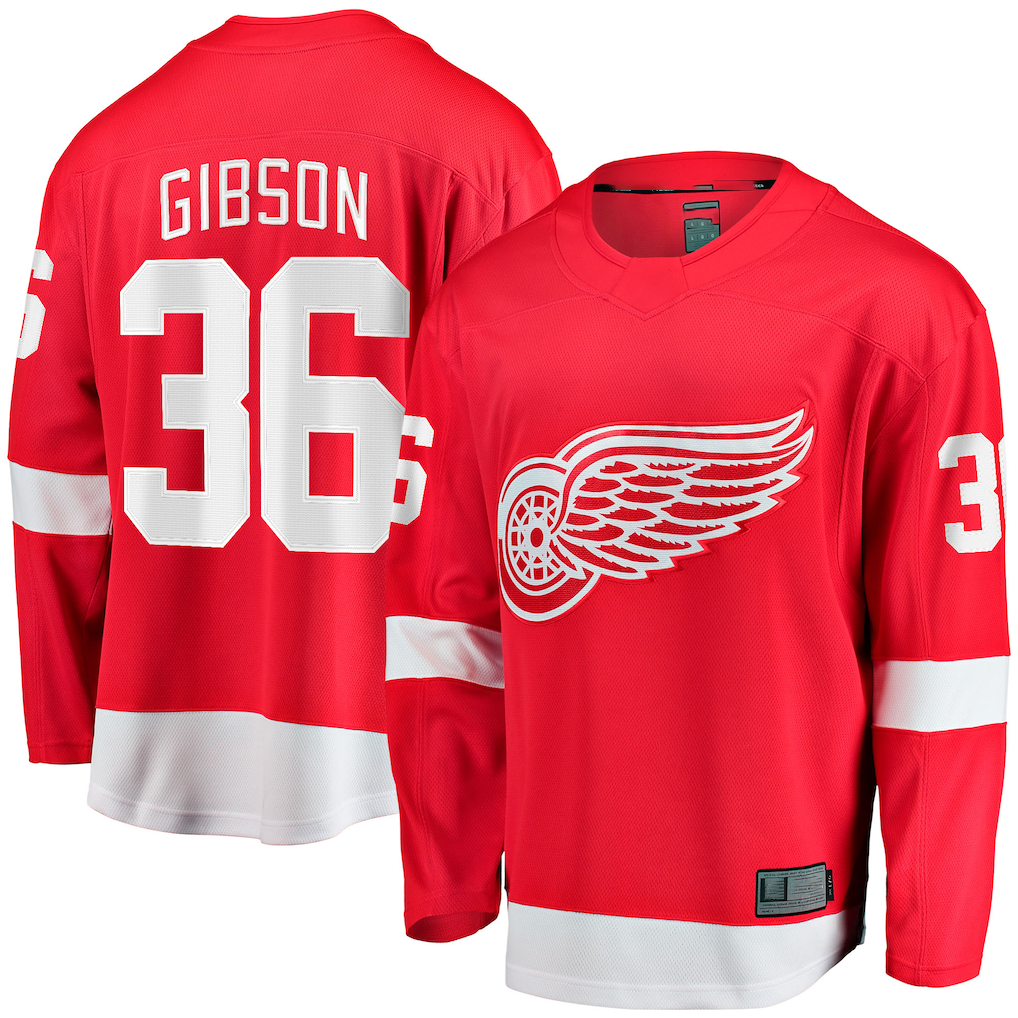 Pkot DR.Wings #36 John Gibson Red Home Breakaway Jerseys