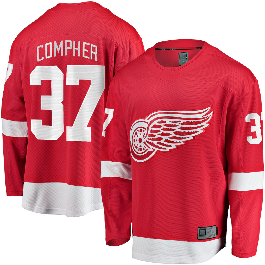 Pkot DR.Wings #37 J.T. Compher Red Home Breakaway Jersey