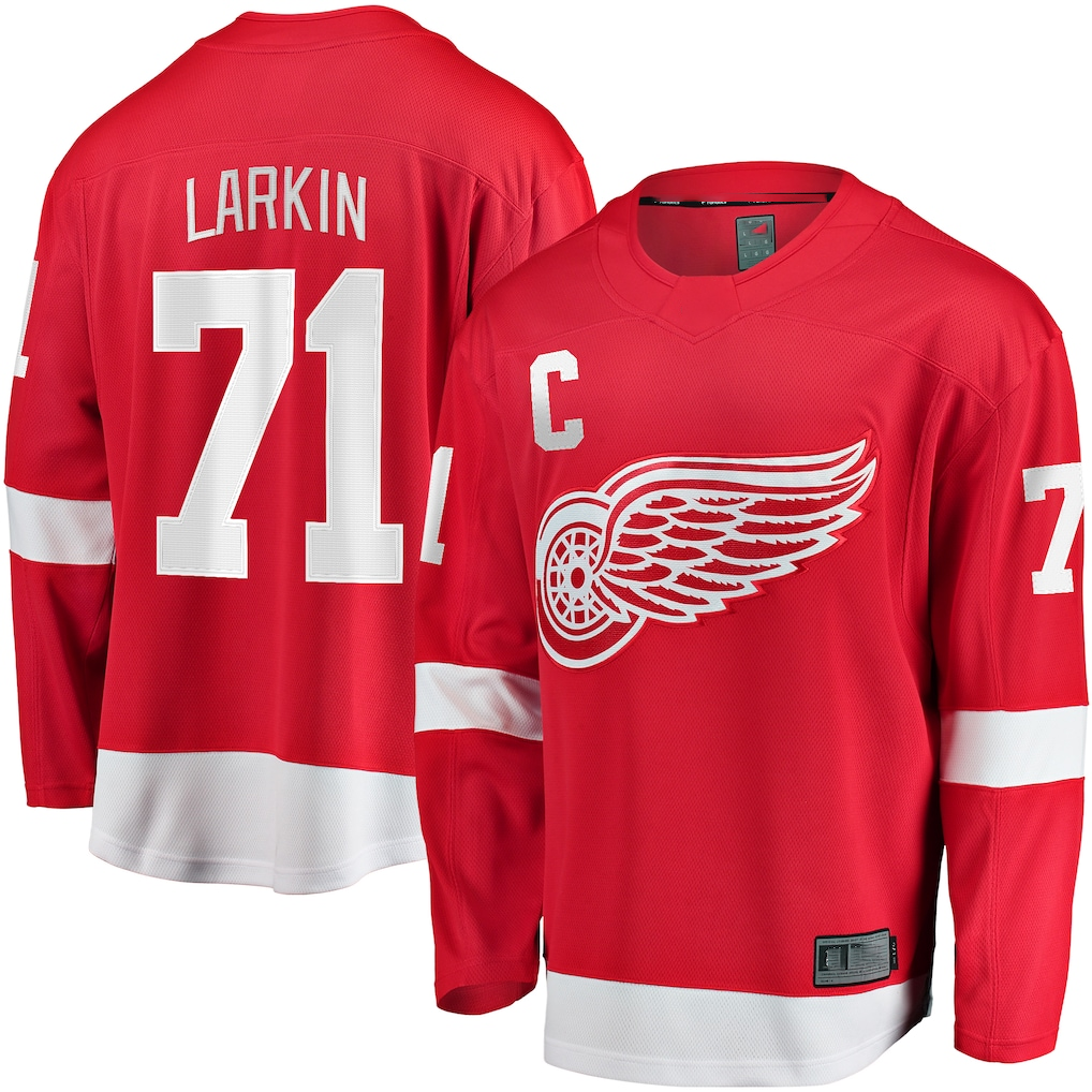 Pkot DR.Wings #71 Dylan Larkin Red 202324 Captain Breakaway Player Jerseys