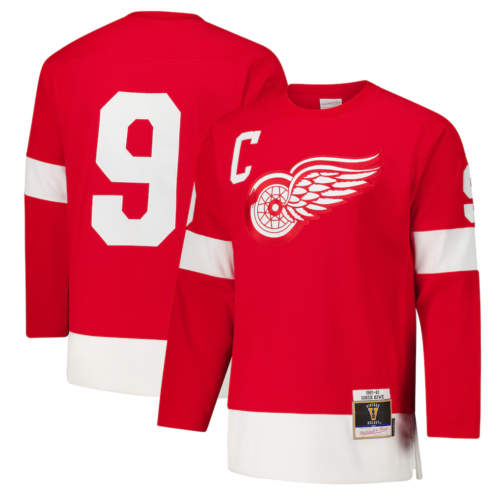 Pkot DR.Wings #9 Gordie Howe Red 1960-61 Power Play Jerseys