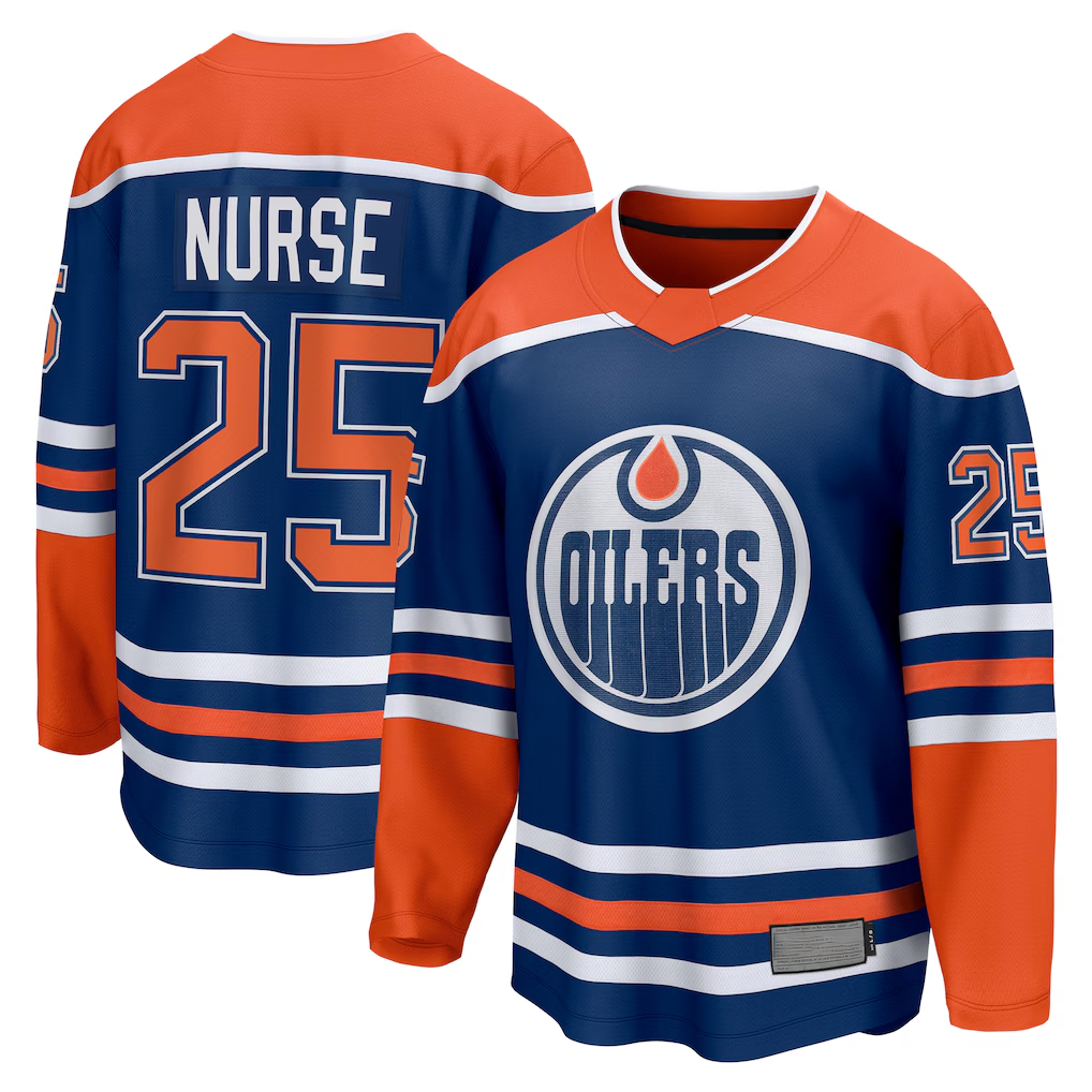 Pkot E.Oilers #25 Darnell Nurse Royal Home Breakaway Player Jerseys