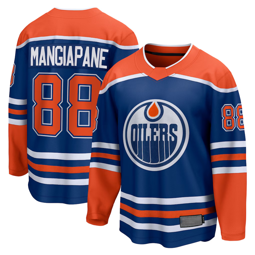 Pkot E.Oilers #88 Andrew Mangiapane Royal Home Breakaway Jerseys