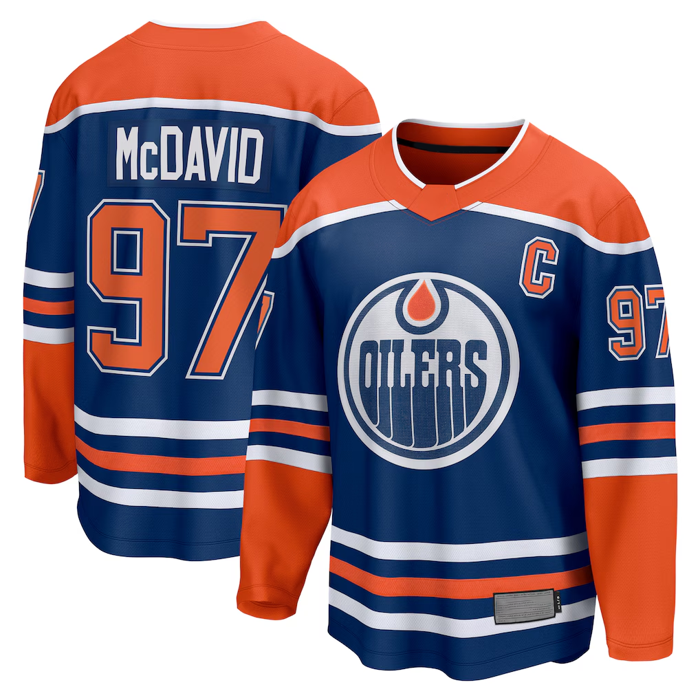 Pkot E.Oilers #97 Connor McDavid Royal Home Breakaway Jerseys