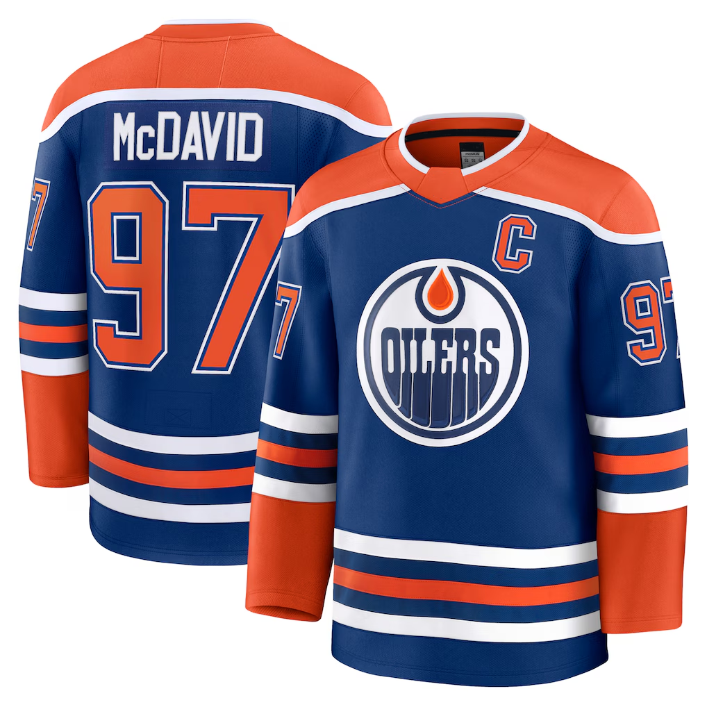 Pkot E.Oilers #97 Connor McDavid Royal Home Premium Jerseys