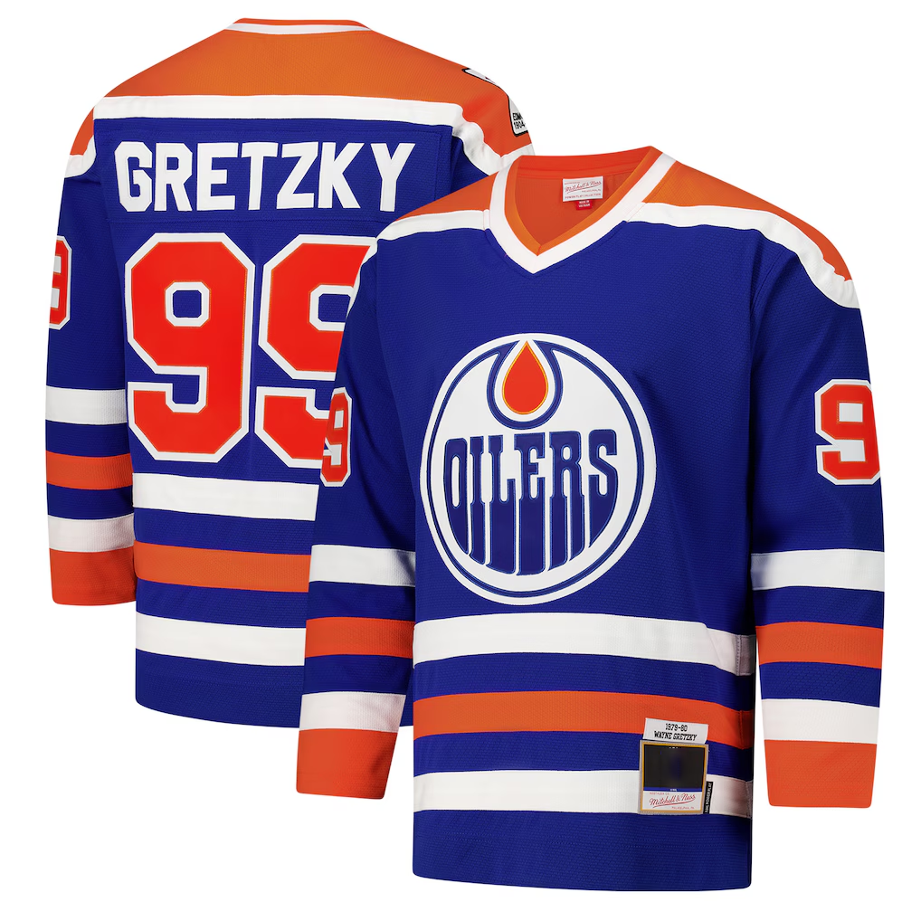 Pkot E.Oilers #99 Wayne Gretzky Royal 1979-80 Power Play Jerseys