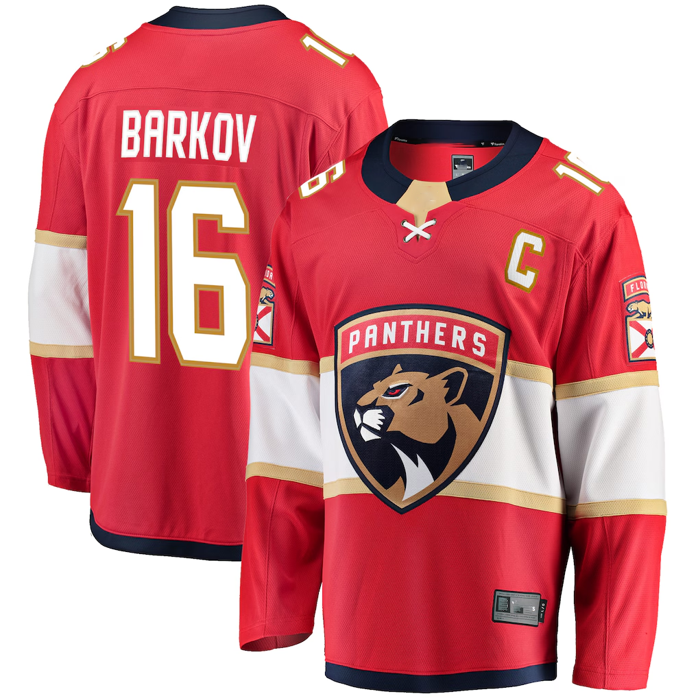 Pkot F.Panthers #16 Aleksander Barkov Red Captain Patch Home Breakaway Jerseys