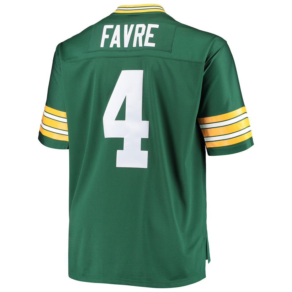 Pkot G.Bay Packers #4 Brett Favre Mitchell & Ness Green Big & Tall 1996 Retired Player Replica Puhic Stitched Jerseys