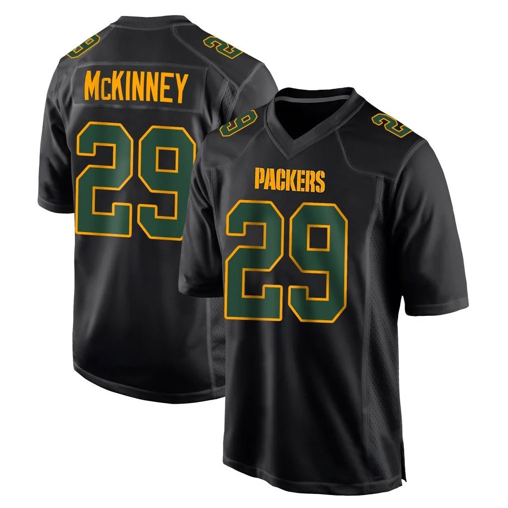 Pkot GB.Packers #29 Xavier McKinney Player Black Fashion Home Game Stitched Jerseys