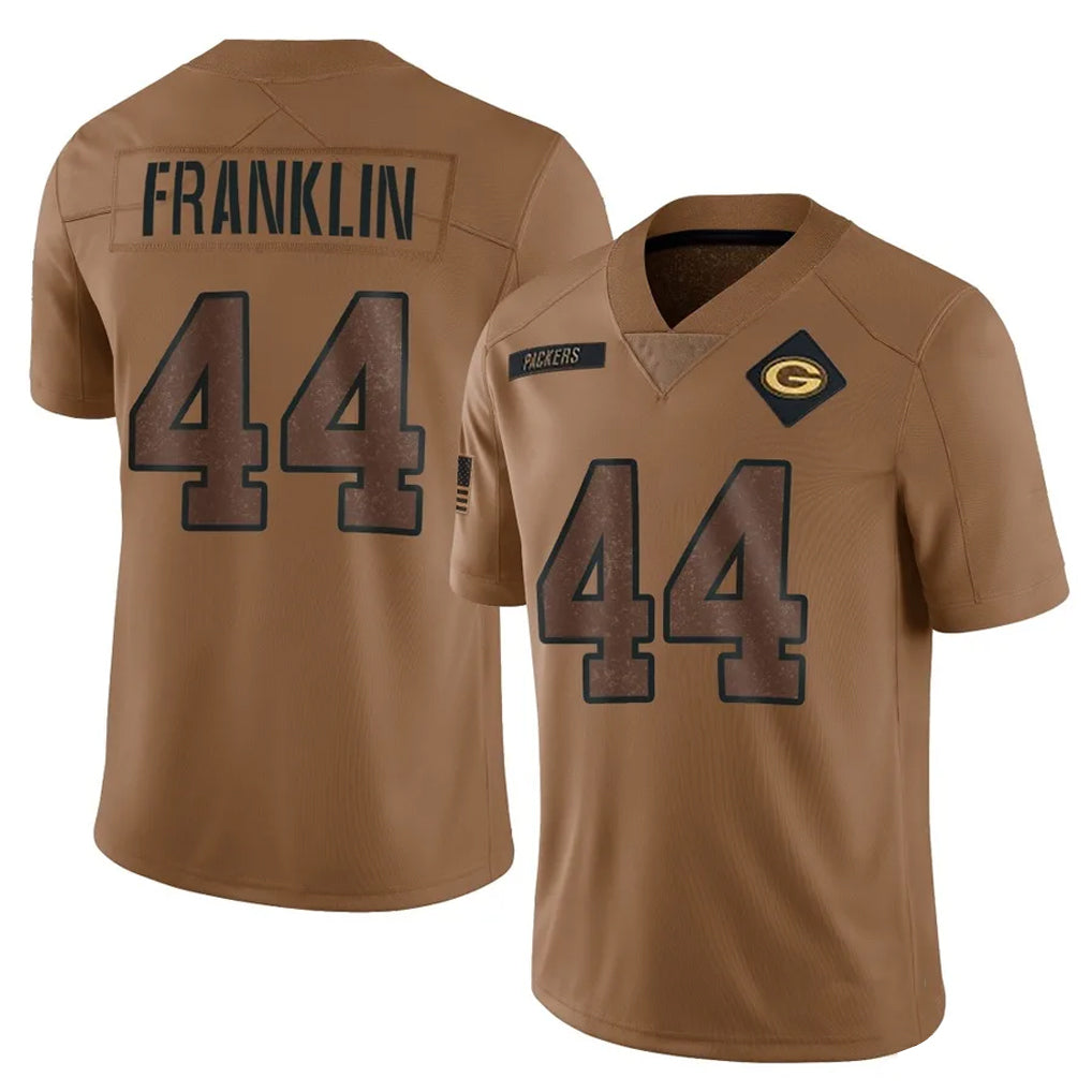 Pkot GB.Packers #44 Zaire Franklin Player Brown Salute To Service Limited Stitched Jerseys