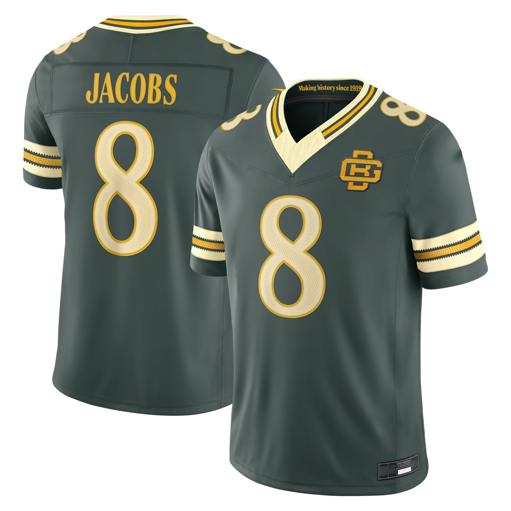 Pkot GB.Packers #8 Josh Jacobs Green 2026 Rivalries Collection Limited Stitched Jerseys
