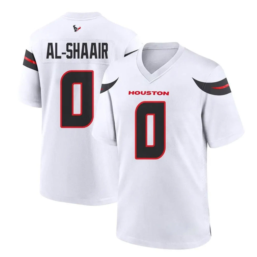 Pkot H.Texans #0 Azeez Al-Shaair Player White Home Game Stitched Jerseys