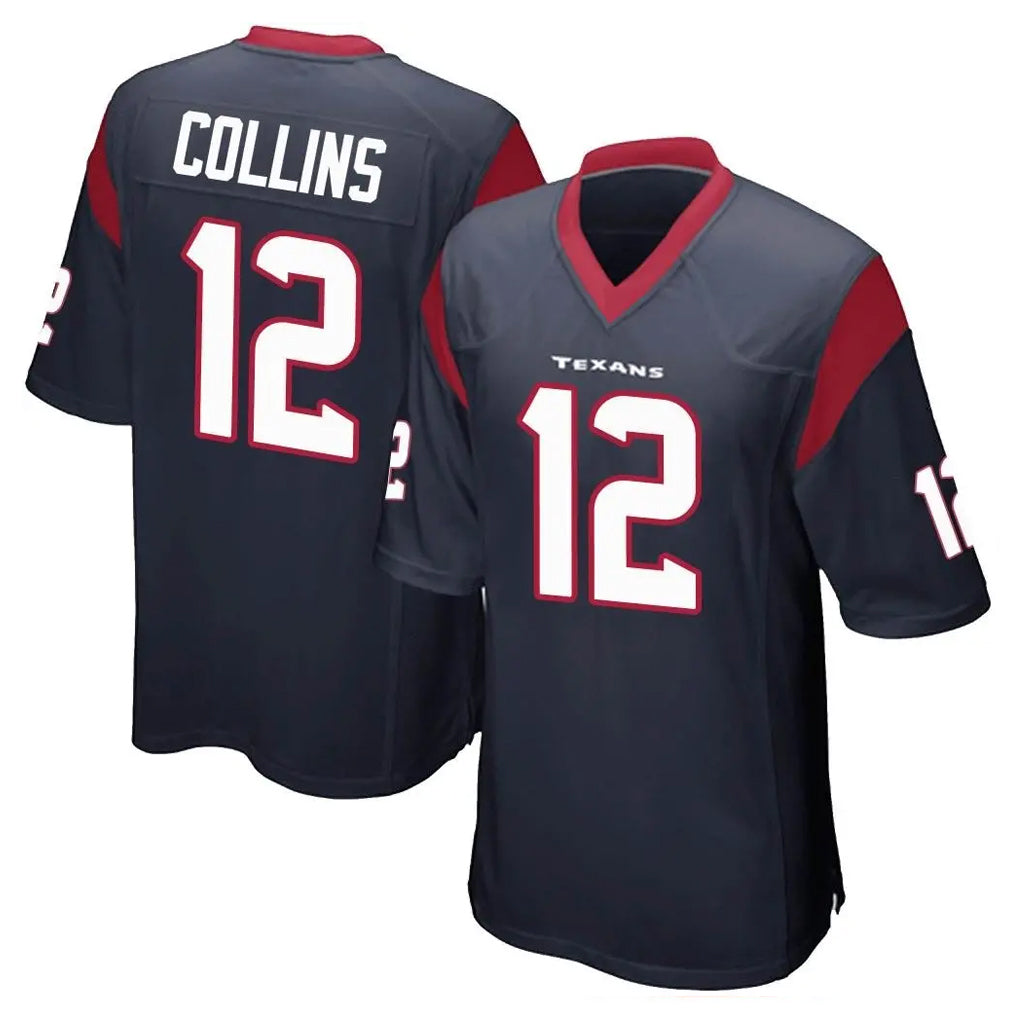 Pkot H.Texans #12 Nico Collins Player Navy Home Game Stitched Jerseys