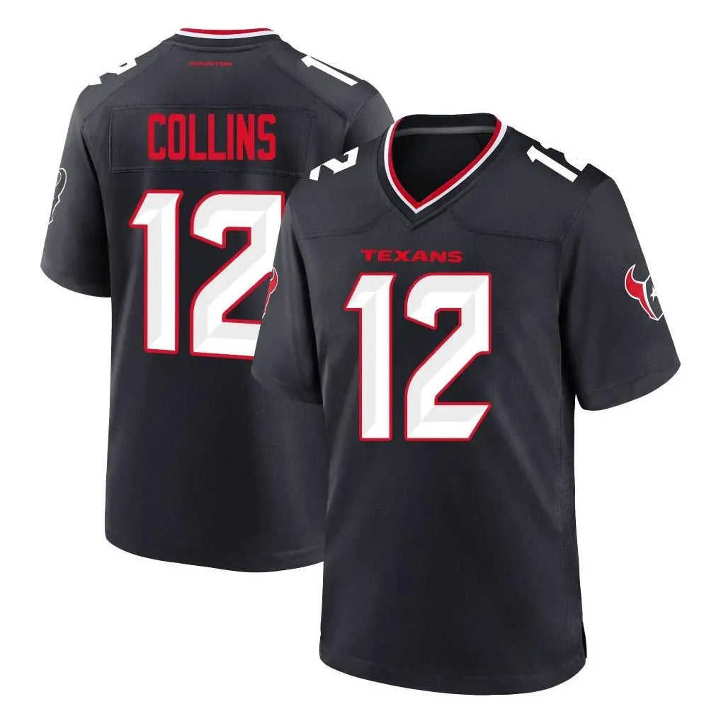 Pkot H.Texans #12 Nico Collins Player Navy Team Home Game Stitched Jerseys
