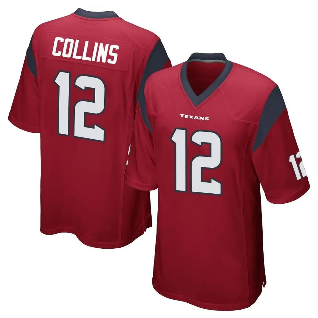 Pkot H.Texans #12 Nico Collins Player Red Home Game Stitched Jerseys