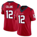 Pkot H.Texans #12 Nico Collins Player Red Limited Vapor F.U.S.E. Home Game Stitched Jerseys