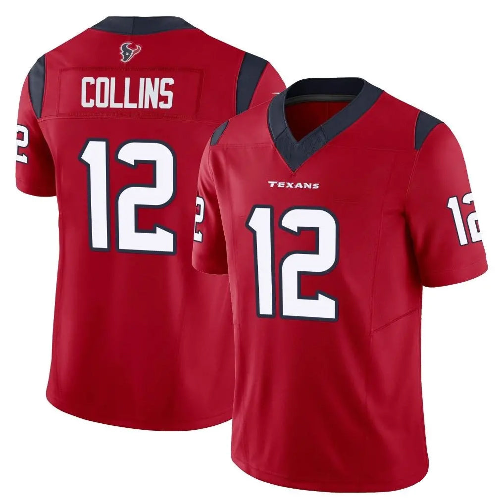 Pkot H.Texans #12 Nico Collins Player Red Limited Vapor F.U.S.E. Home Game Stitched Jerseys