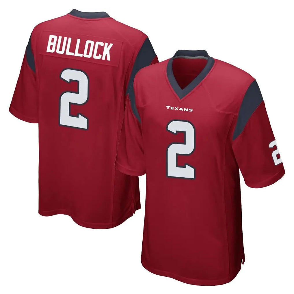 Pkot H.Texans #2 Calen Bullock Player Red Home Game Stitched Jerseys