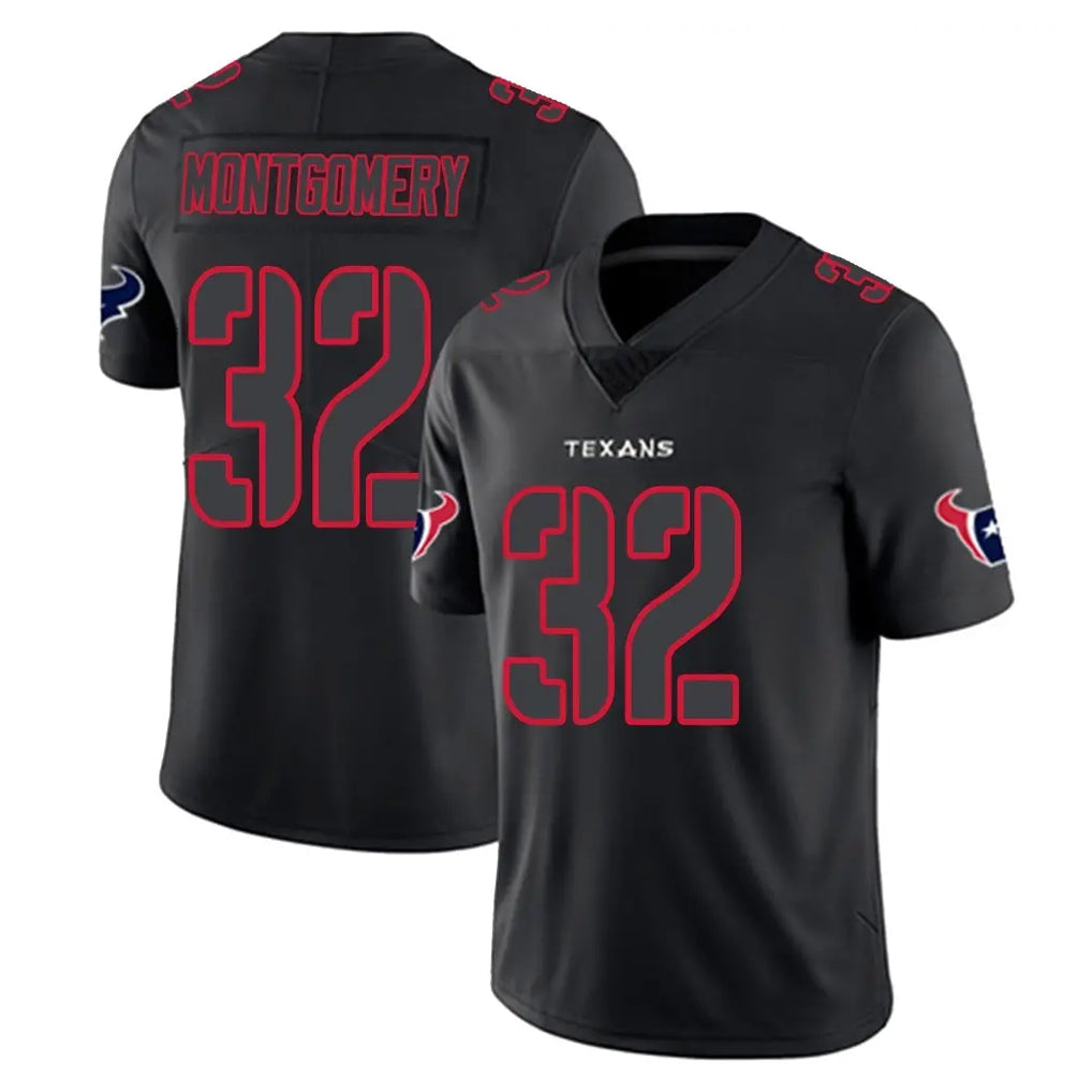 Pkot H.Texans #32 David Montgomery Player Black Impact Limited Game Stitched Jerseys