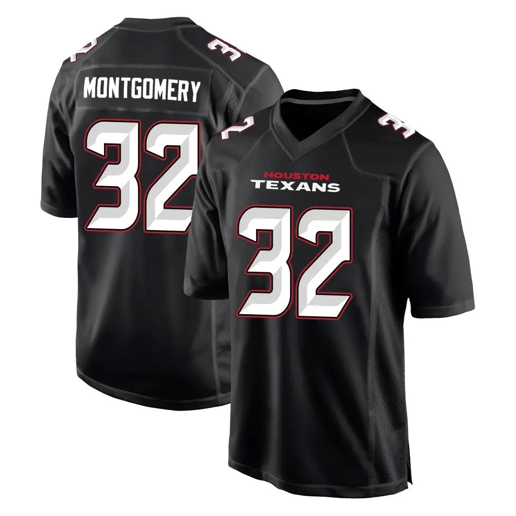 Pkot H.Texans #32 David Montgomery Player Carbon Black Fashion Home Game Stitched Jerseys