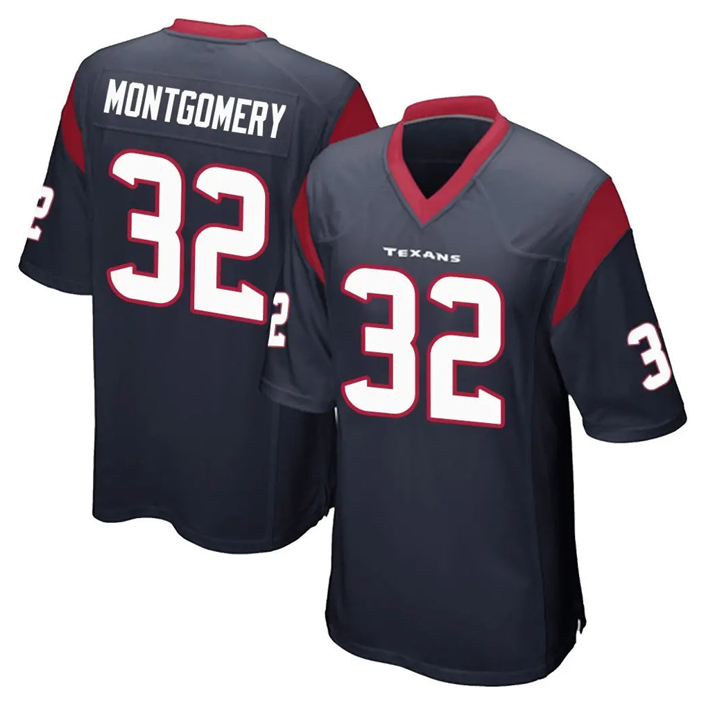 Pkot H.Texans #32 David Montgomery Player Navy Home Game Stitched Jerseys