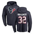 Pkot H.Texans #32 David Montgomery Player Navy Pro Line Pullover Hoodie Limited Game Stitched Jerseys