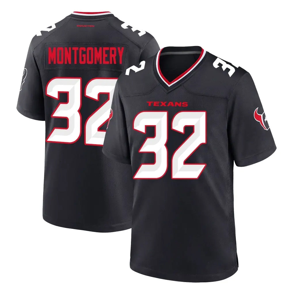 Pkot H.Texans #32 David Montgomery Player Navy Team Home Game Stitched Jerseys