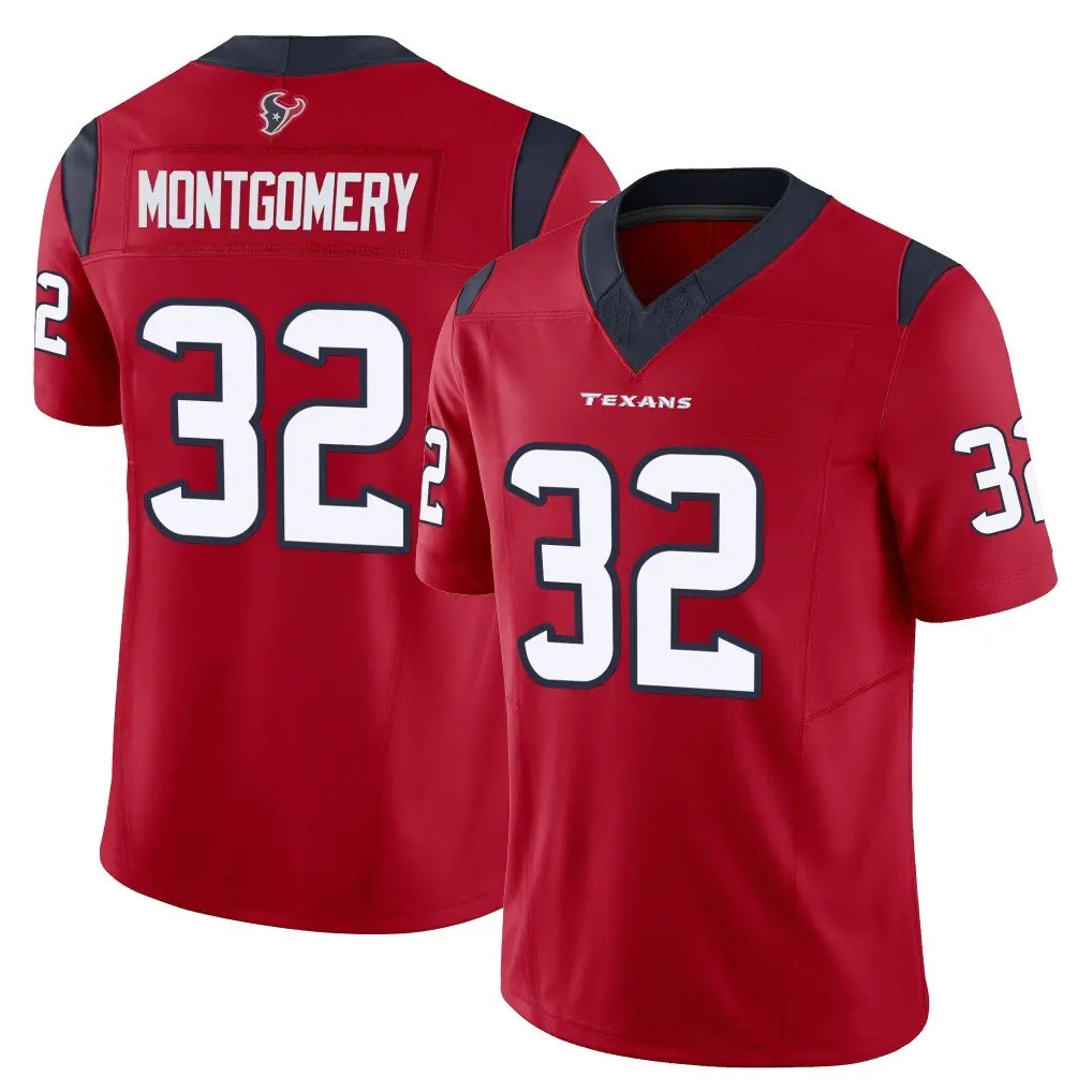 Pkot H.Texans #32 David Montgomery Player Red Limited Vapor F.U.S.E. Home Game Stitched Jerseys
