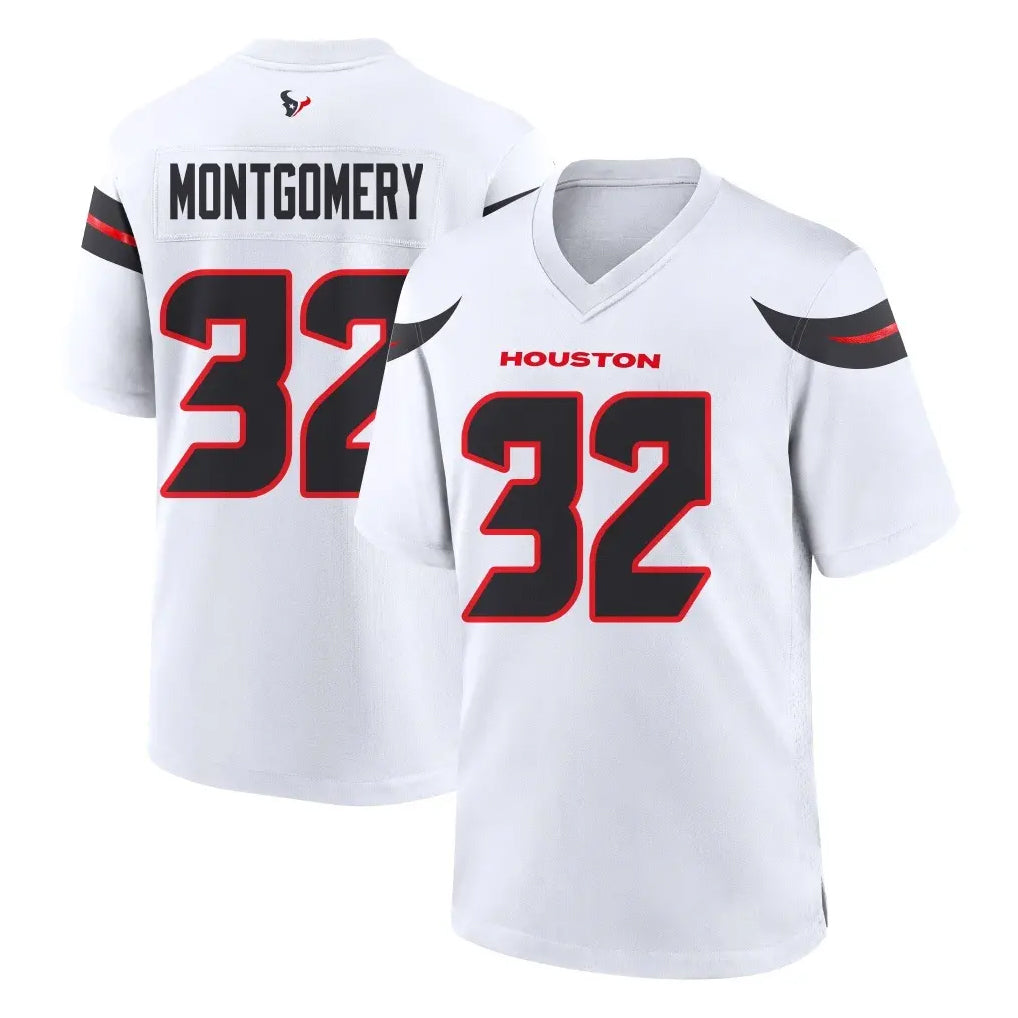 Pkot H.Texans #32 David Montgomery Player White Home Game Stitched Jerseys
