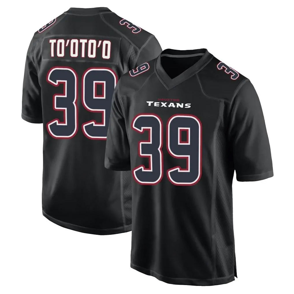 Pkot H.Texans #39 Henry To'oTo'o Player Black Fashion Home Game Stitched Jerseys