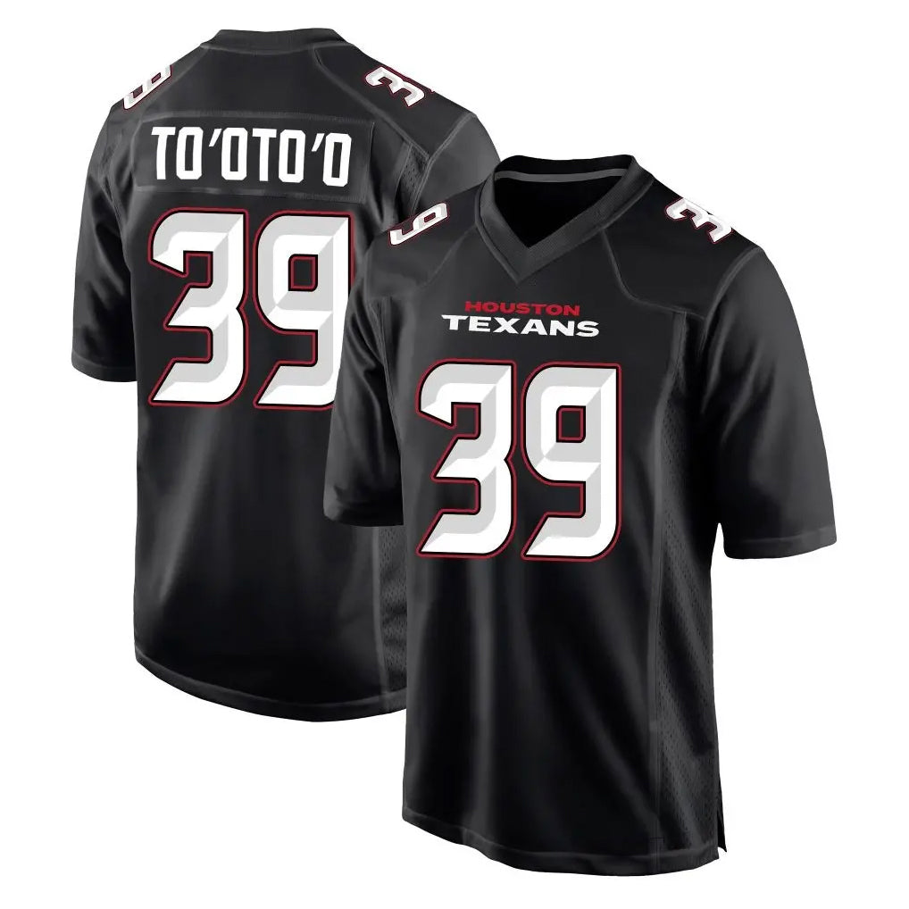 Pkot H.Texans #39 Henry To'oTo'o Player Carbon Black Fashion Home Game Stitched Jerseys