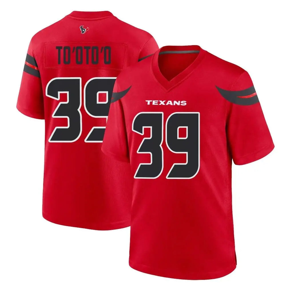 Pkot H.Texans #39 Henry To'oTo'o Player Red Alternate Home Game Stitched Jerseys