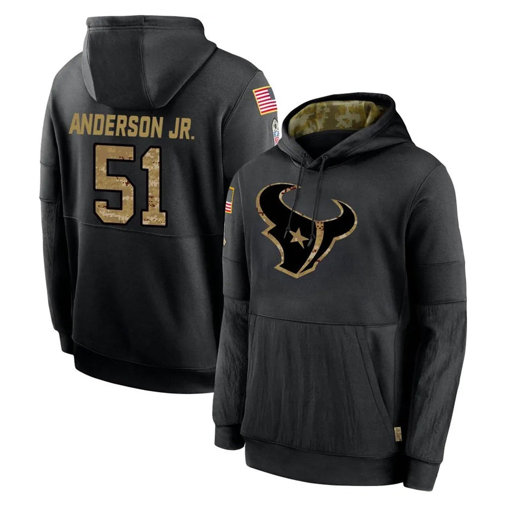 Pkot H.Texans #51 Will Anderson Jr. Player Black Salute to Service Hoodies Limited Game Stitched Jerseys