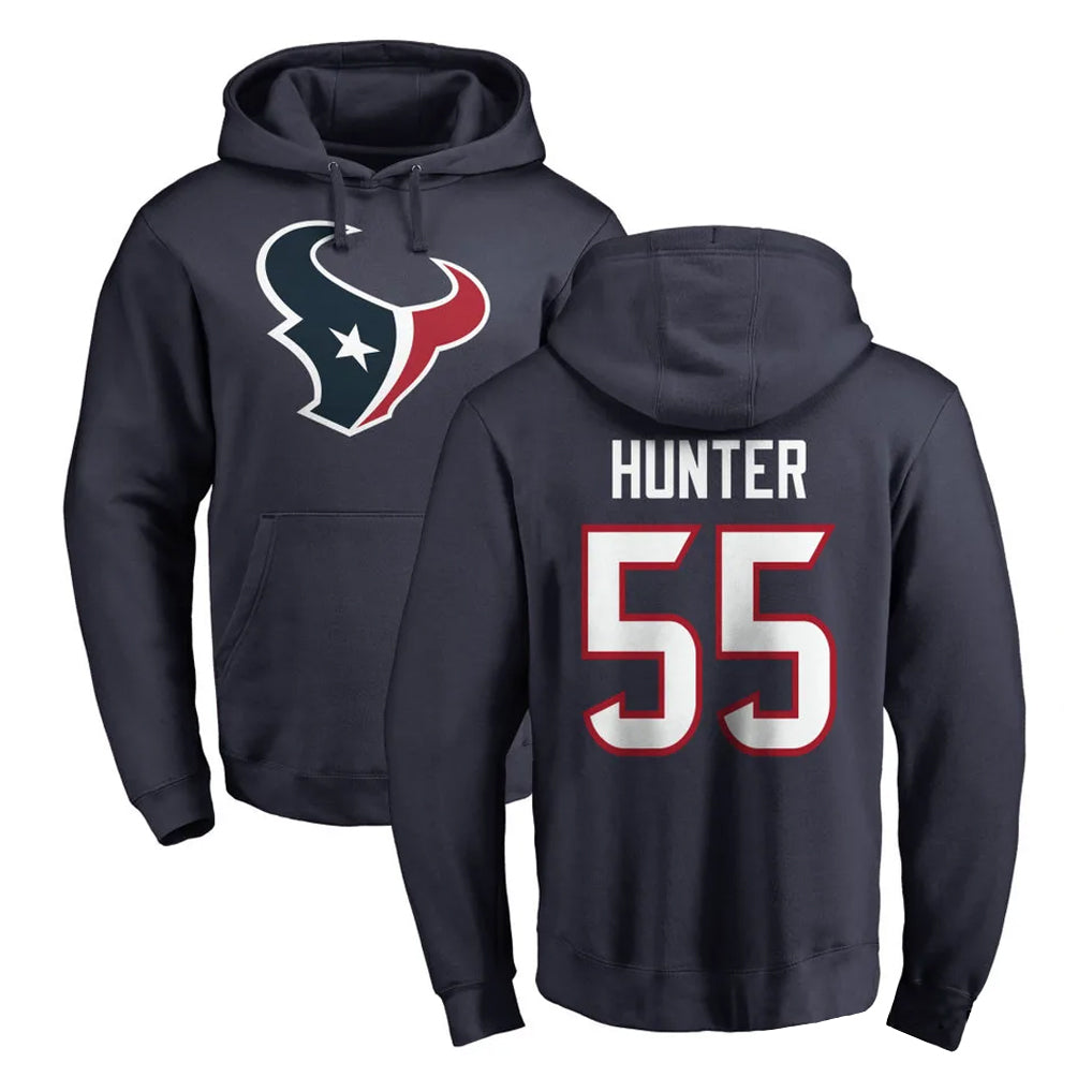 Pkot H.Texans #55 Danielle Hunter Player Navy Pro Line Pullover Hoodie Limited Game Stitched Jerseys