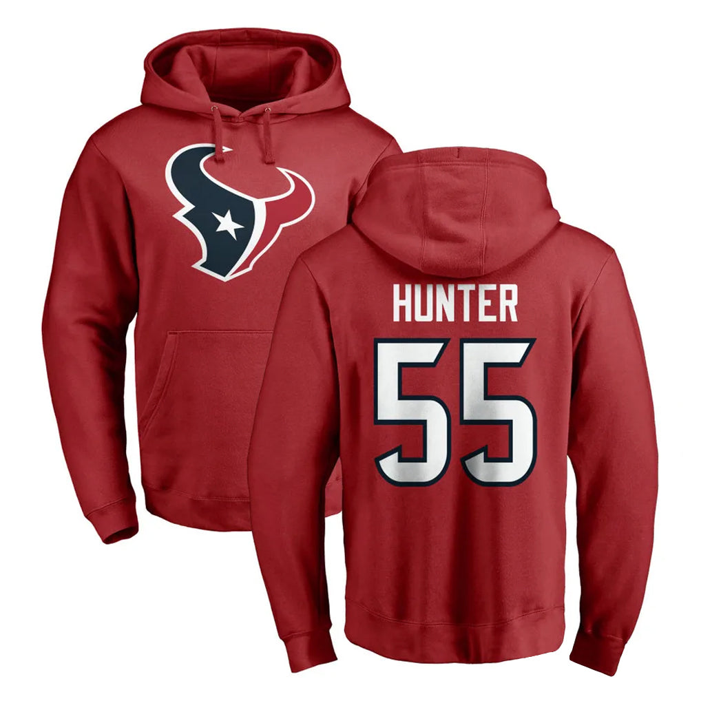 Pkot H.Texans #55 Danielle Hunter Player Red Pro Line Pullover Hoodie Limited Game Stitched Jerseys