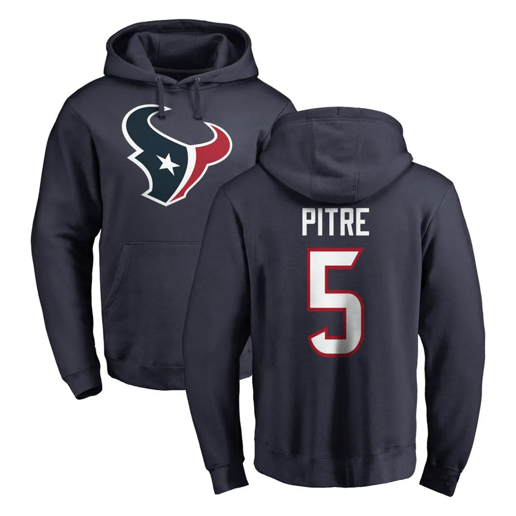 Pkot H.Texans #5 Jalen Pitre Player Navy Pro Line Pullover Hoodie Limited Game Stitched Jerseys