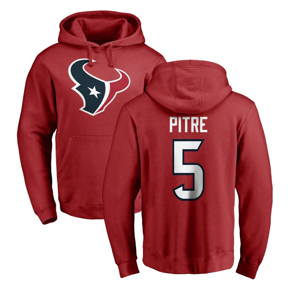 Pkot H.Texans #5 Jalen Pitre Player Red Pro Line Pullover Hoodie Limited Game Stitched Jerseys