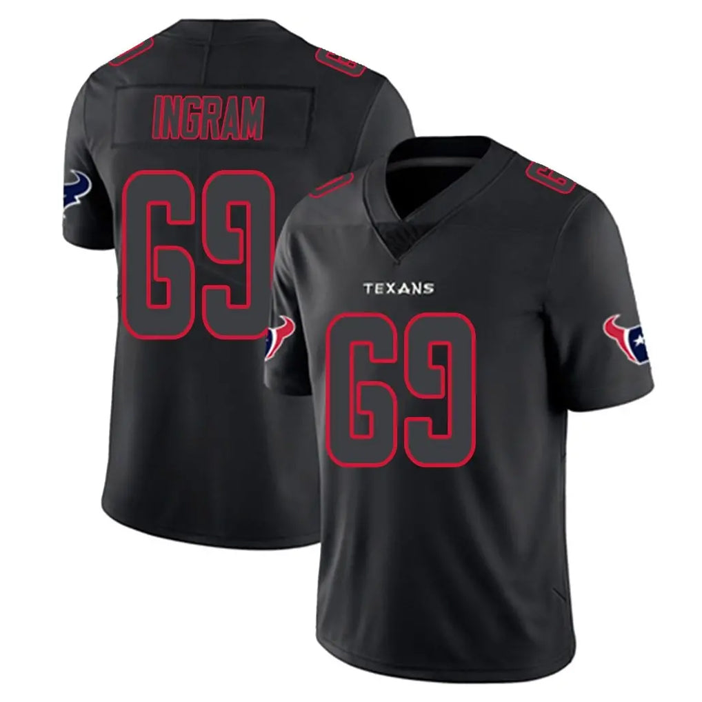 Pkot H.Texans #69 Ed Ingram Player Black Impact Limited Game Stitched Jerseys