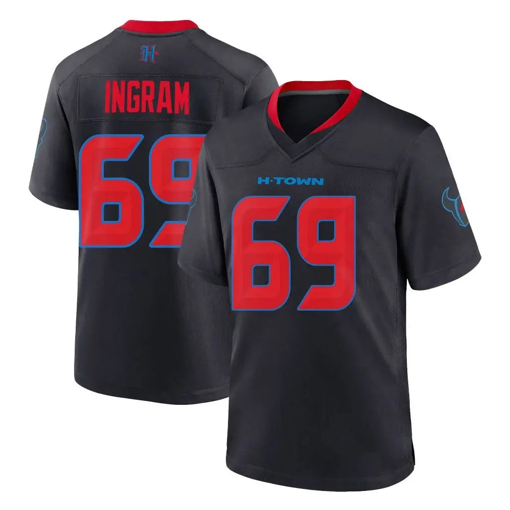 Pkot H.Texans #69 Ed Ingram Player Navy 2nd Alternate Home Game Stitched Jerseys