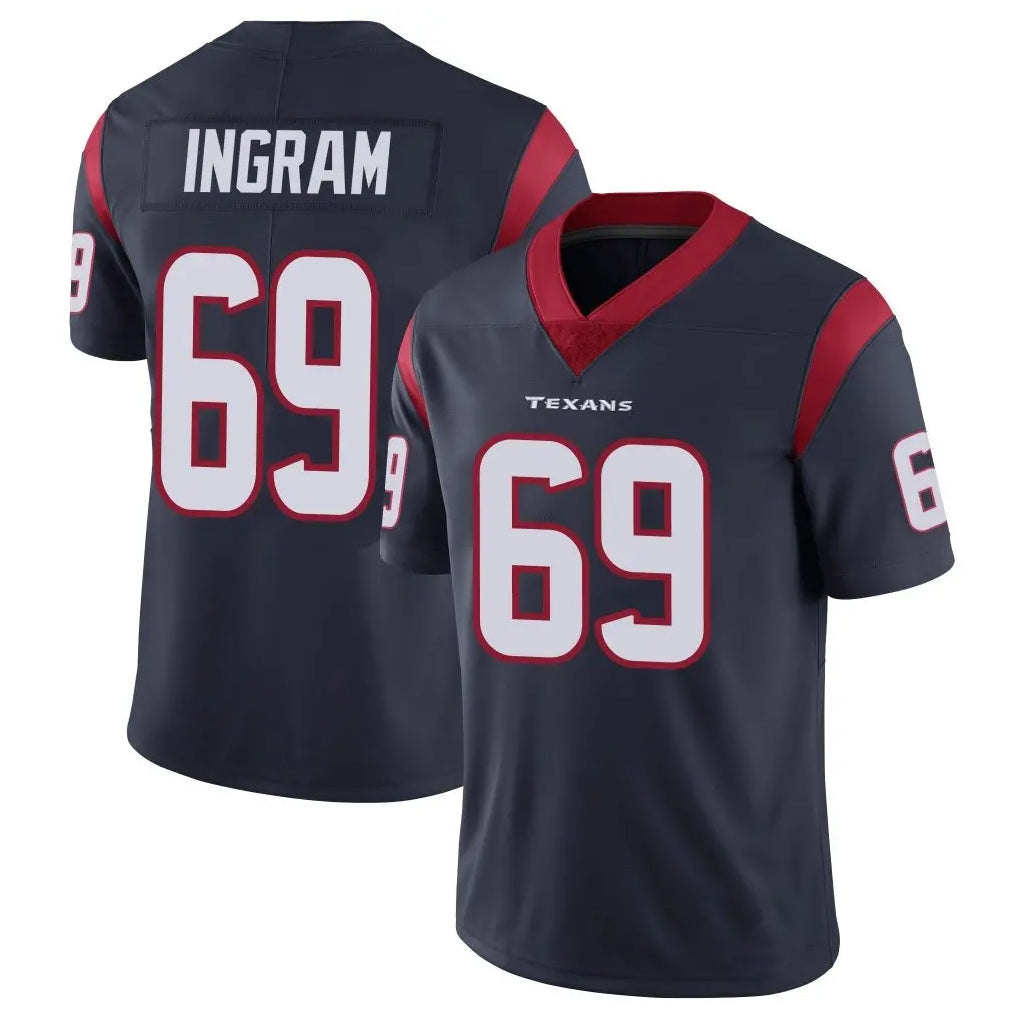 Pkot H.Texans #69 Ed Ingram Player Navy Limited Vapor Untouchable Home Game Stitched Jerseys