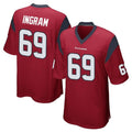Pkot H.Texans #69 Ed Ingram Player Red Home Game Stitched Jerseys