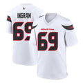 Pkot H.Texans #69 Ed Ingram Player White Home Game Stitched Jerseys