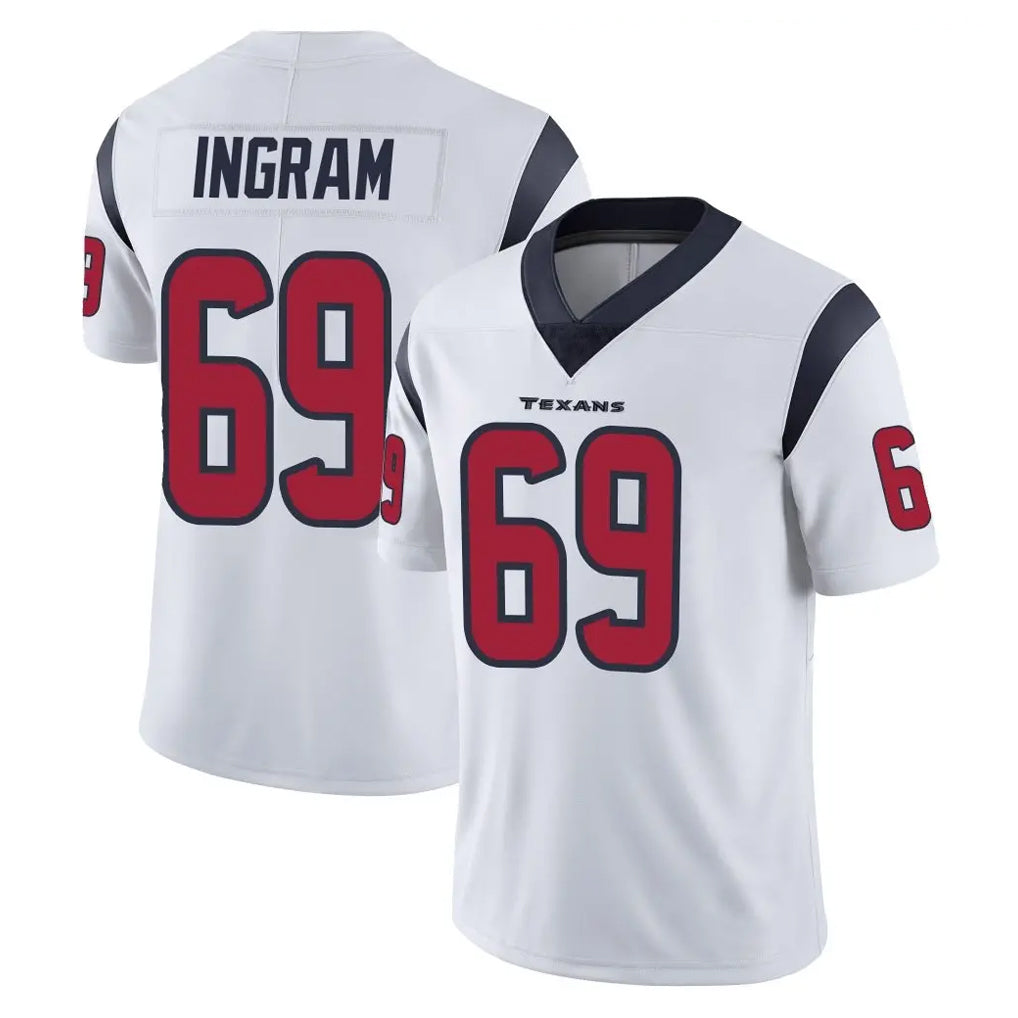 Pkot H.Texans #69 Ed Ingram Player White Limited Vapor Untouchable Home Game Stitched Jerseys