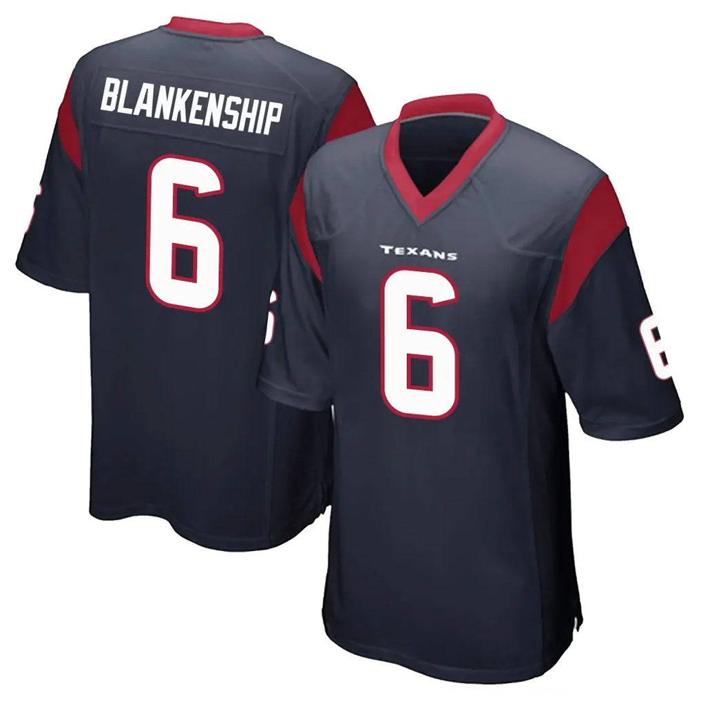 Pkot H.Texans #6 Reed Blankenship Player Navy Home Game Stitched Jerseys