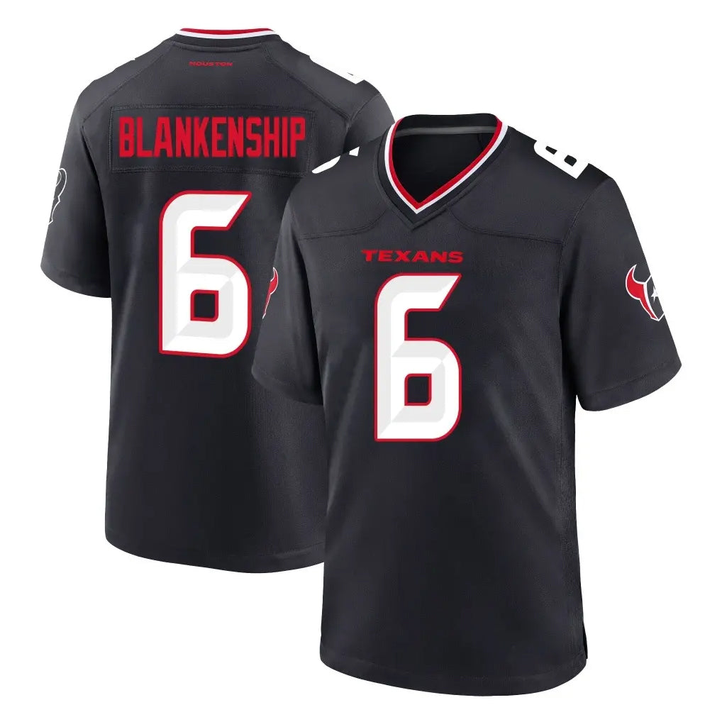 Pkot H.Texans #6 Reed Blankenship Player Navy Team Home Game Stitched Jerseys