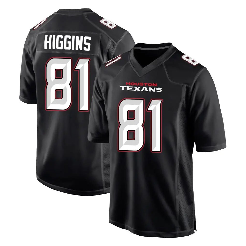 Pkot H.Texans #81 Jayden Higgins Player Carbon Black Fashion Home Game Stitched Jerseys