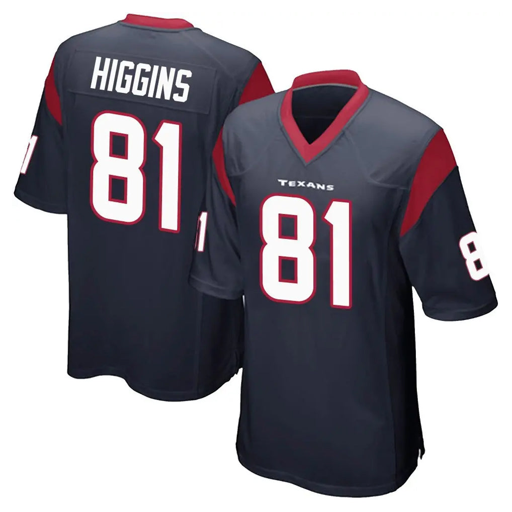 Pkot H.Texans #81 Jayden Higgins Player Navy Home Game Stitched Jerseys