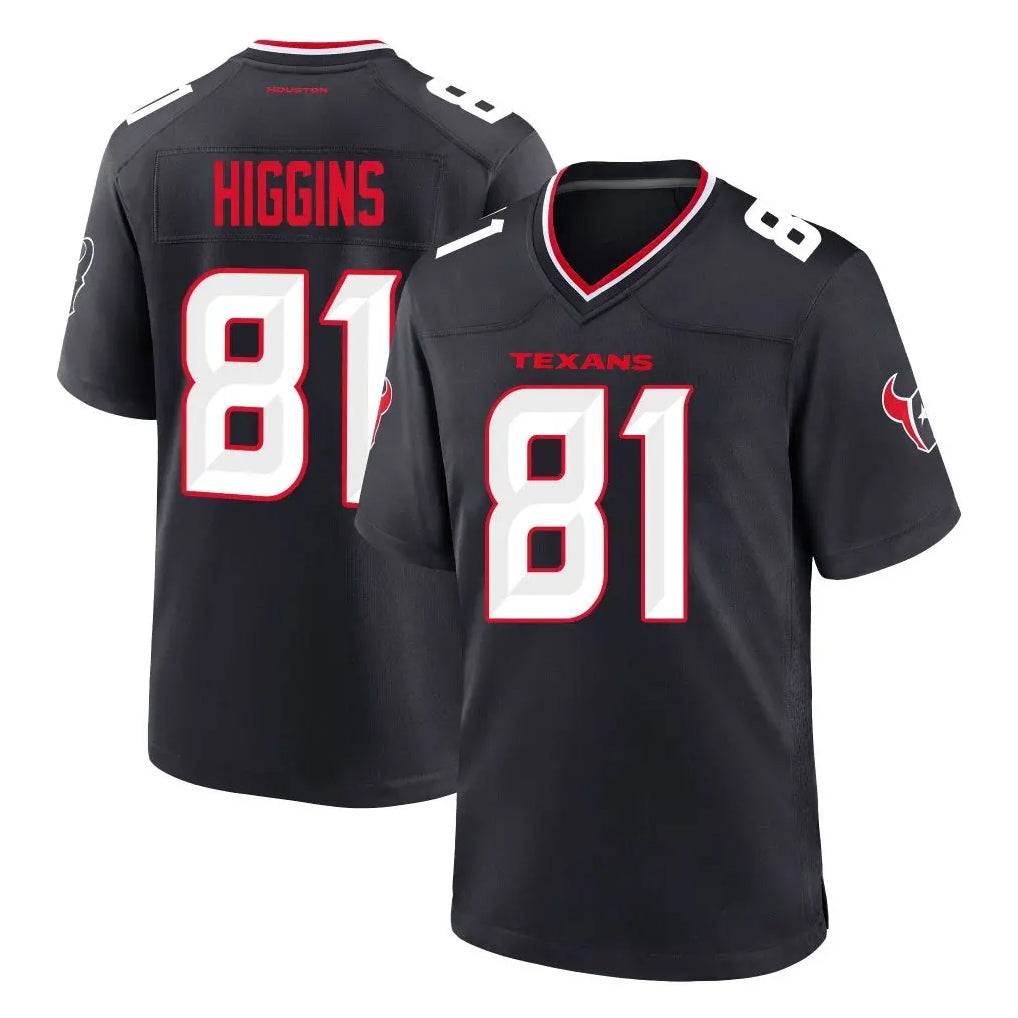 Pkot H.Texans #81 Jayden Higgins Player Navy Team Home Game Stitched Jerseys