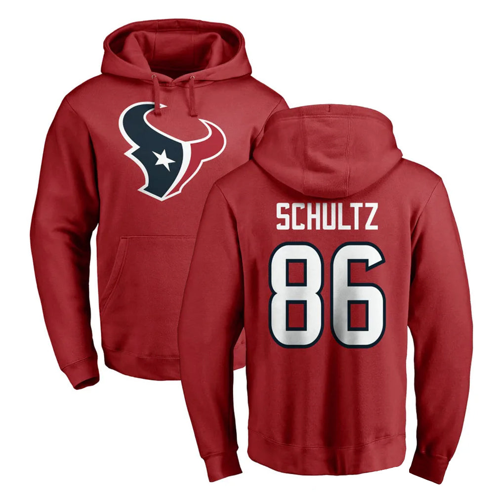 Pkot H.Texans #86 Dalton Schultz Player Red Pro Line Pullover Hoodie Limited Game Stitched Jerseys
