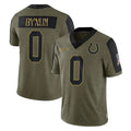 Pkot IN.Colts #0 Camryn Bynum Player Olive Salute To Service Limited Game Stitched Jerseys