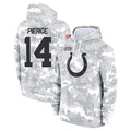 Pkot IN.Colts #14 Alec Pierce Player Arctic Camo Salute to Service Hoodies Limited Game Stitched Jerseys